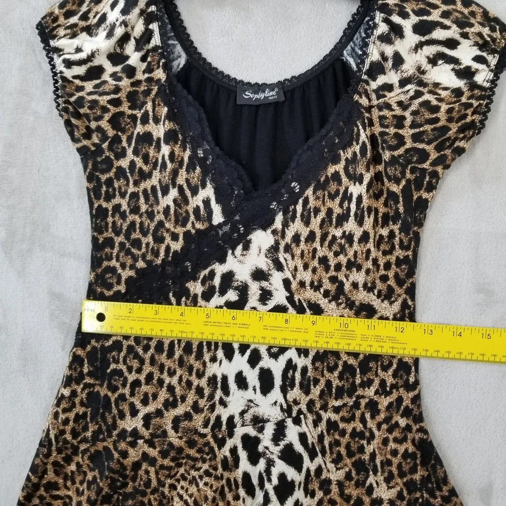 Sophyline Paris Babydoll Top Women S Leopard Asymmetric Indie‎ Sleaze Grunge Y2K
